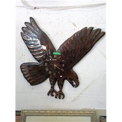 Very Large Burl Wood Eagle Wall Clock