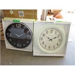 2 New 20" Wall Clocks - Glass Lenses