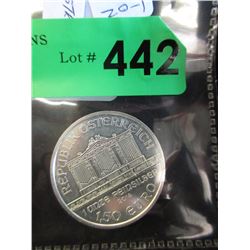 1 Ounce .999 Fine Silver 1.50 Euro Coin
