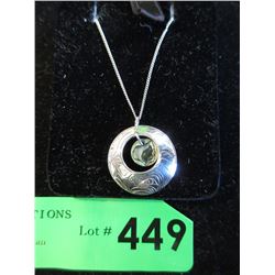 Signed Sterling Silver Haida Eagle Pendant & Chain