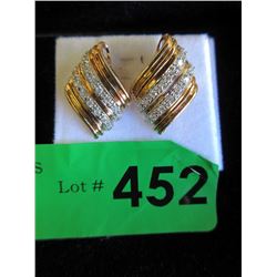 .375 KT Gold and Diamond Earrings