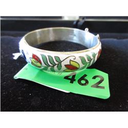 .925 Thailand Silver Enameled Cuff Bracelet