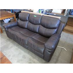 New Brown Leather Double Reclining Sofa