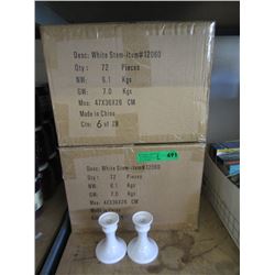 2 Cases of White Candle Holders