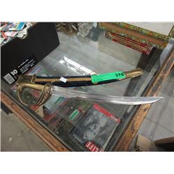 16" Brass Handled Sword with Scabbard