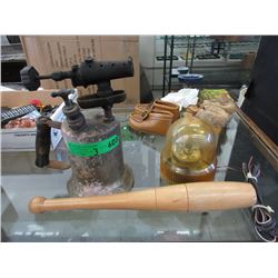 Wood Club, Amber Light & Vintage Blow Torch