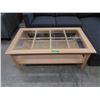 Image 1 : Wood Coffee Table with Glass Insert Top