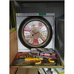 New 20" Wall Clock & Assorted Tools