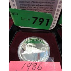 1986 Canadian Silver Dollar Coin - .500 Silver