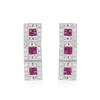 Image 1 : 18KT White Gold 0.65ctw Ruby and Diamond Earrings