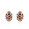 Image 1 : 14KT White Gold 8.92ctw Multi Color Sapphire and Diamond Earrings