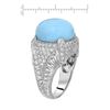 Image 2 : 14KT White Gold 8.57ct Turquoise and Diamond Ring