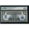 Image 1 : 1899 $2 Mini Porthole Silver Certificate PMG 53EPQ