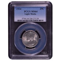 1934 Washington Quarter PCGS MS64 Light Motto