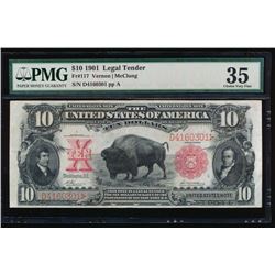 1901 $10 Bison Legal Tender Note PMG 35