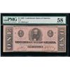 Image 1 : 1862 $1 Confederate States of America Note PMG 58