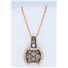 Image 1 : 14KT Rose Gold 0.60ctw Diamond Pendant with Chain