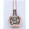 Image 2 : 14KT Rose Gold 0.60ctw Diamond Pendant with Chain
