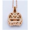 Image 4 : 14KT Rose Gold 0.60ctw Diamond Pendant with Chain