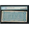 Image 2 : 1864 $5 Confederate States of America Note PMG 55EPQ