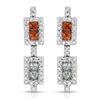 Image 1 : 14KT White Gold 1.15ctw Multi Color Sapphire and Diamond Earrings