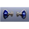 Image 4 : 14KT Yellow Gold Tanzanite and Diamond Earrings