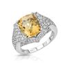 Image 1 : 14KT White Gold 3.86ct Citrine and Diamond Ring