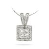 Image 1 : 14KT White Gold 0.75ctw Diamond Pendant with Chain