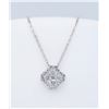 Image 2 : 14KT White Gold 0.25ctw Diamond Pendant with Chain
