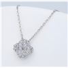 Image 3 : 14KT White Gold 0.25ctw Diamond Pendant with Chain