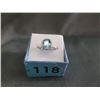 Image 2 : Large Blue Topaz & Diamond Solitaire Ring