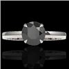 Image 1 : 2 CTW Black VS/SI Diamond Designer Inspired Engagement Ring 18K White Gold - REF-64M2H - 22215