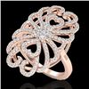 Image 1 : 2.25 CTW Micro Pave VS/SI Diamond Designer Inspired Ring 14K Rose Gold - REF-176M8H - 20886