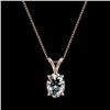 Image 4 : 1 CTW Certified VS/SI Quality Oval Diamond Solitaire Necklace 10K Rose Gold - REF-267X8T - 33193