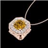 Image 2 : 1.54 CTW Intense Fancy Yellow Diamond Art Deco Stud Necklace 18K Rose Gold - REF-290W9F - 38296