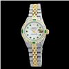 Image 2 : Rolex Men's Two Tone 14K Gold/SS, QuickSet, Diam/Emerald Dial & Diam/Emerald Bezel - REF-563Y7X