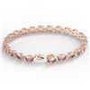 Image 4 : 23 CTW Morgaite Eternity Designer Inspired Tennis Bracelet 14K Rose Gold - REF-232X8T - 23392
