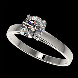 0.99 CTW Certified H-SI/I Quality Diamond Solitaire Engagement Ring 10K White Gold - REF-199A5X - 36