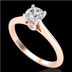 0.56 CTW VS/SI Diamond Solitaire Art Deco Ring 18K Rose Gold - REF-106A8X - 37281