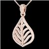 Image 2 : 1.25 CTW Micro Pave VS/SI Diamond Necklace Designer 14K Rose Gold - REF-99Y6K - 21284