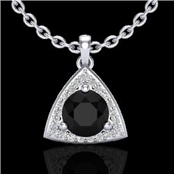 1.75 CTW Micro Pave Halo VS/SI Diamond Necklace 18K White Gold - REF-64M5H - 20519