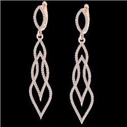 1.90 CTW Micro Pave VS/SI Diamond Earrings 14K Rose Gold - REF-143T5M - 20093