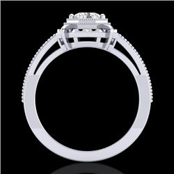 0.53 CTW VS/SI Diamond Art Deco Ring 18K White Gold - REF-136X4T - 36869