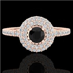 0.80 CTW Micro VS/SI Diamond Designer Ring 14K Rose Gold - REF-58W2F - 20892