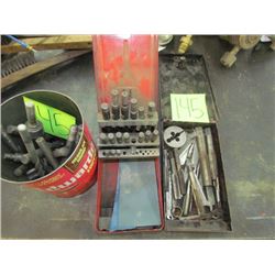 Assorted drill bits with 2 cases