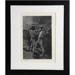 Frederic Remington, Mexican Miners, Lithograph, signed in the plate