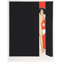 Rene Gruau, Man in Bathroom, Lithograph,