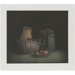 Tomoe Yokoi, Watering Jug and Brush, Mezzotint,
