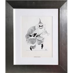 Al Hirschfeld, David Merrick as Santa Claus, Offset Lithograph