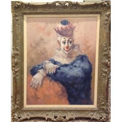 Philippe Alfieri, Sitting Clown, Oil Painting, signed l.r.